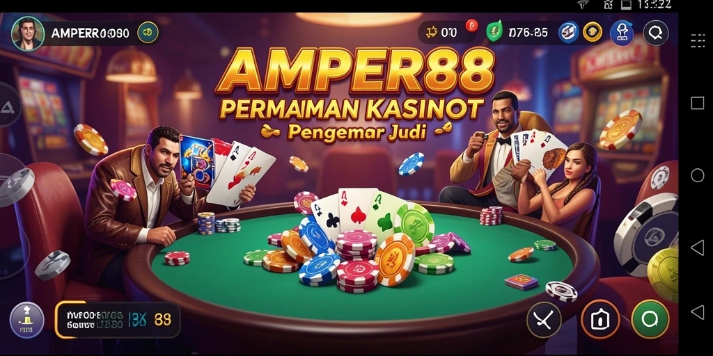 Tampilan menarik dari gameplay seru AMPER88 di aplikasi Kasino.