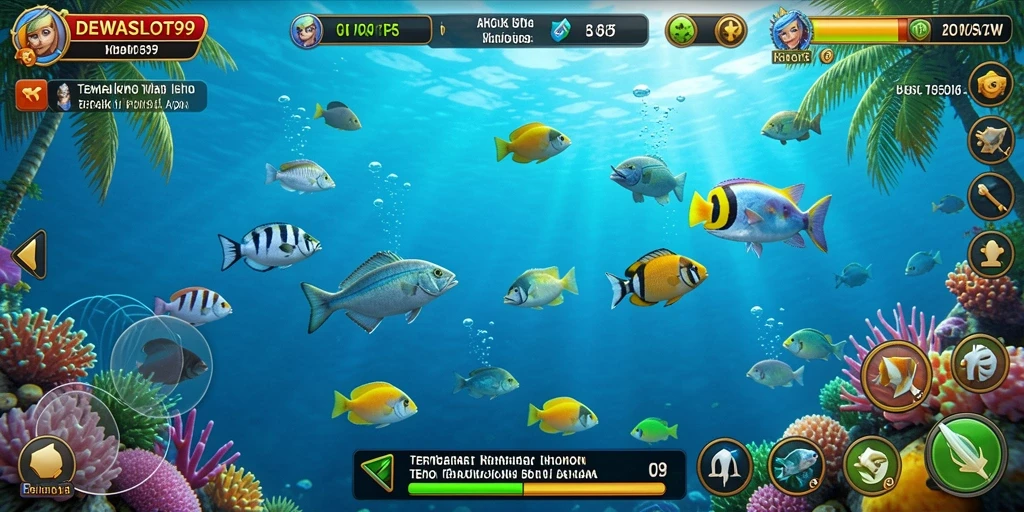 Gameplay seru DEWASLOT99 saat berburu ikan.