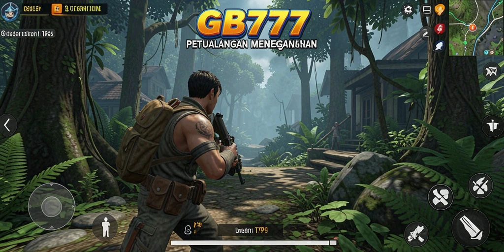 Screenshot utama GB777 menampilkan aksi intens dalam gameplay TPS yang seru.