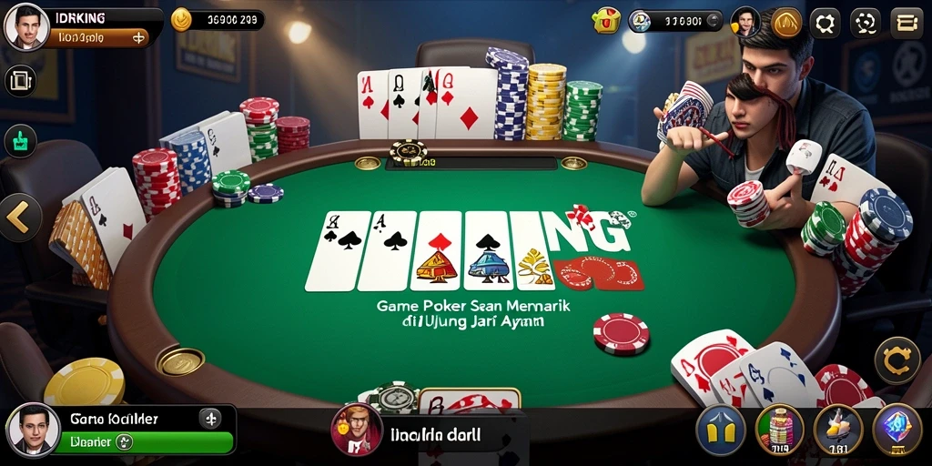 Tampilan gameplay Poker yang mendebarkan dan seru di IDRKING.