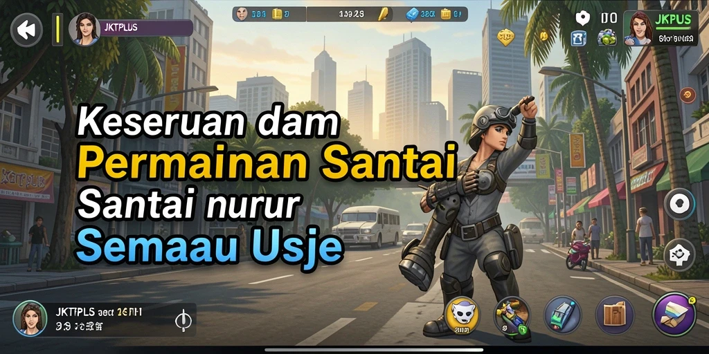 Screenshot permainan JKTPLUS yang menunjukkan gameplay yang mengasyikkan.