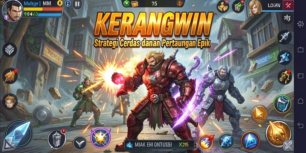 Tampilan gameplay KERANGWIN yang menegangkan dan strategis.