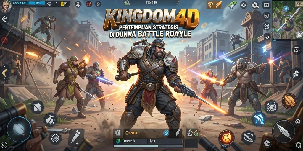 Screenshot KINGDOM4D menampilkan aksi seru dalam Battle Royale.