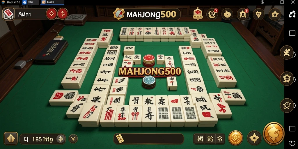 Screenshot utama MAHJONG500 yang menampilkan gameplay yang mengasyikkan.