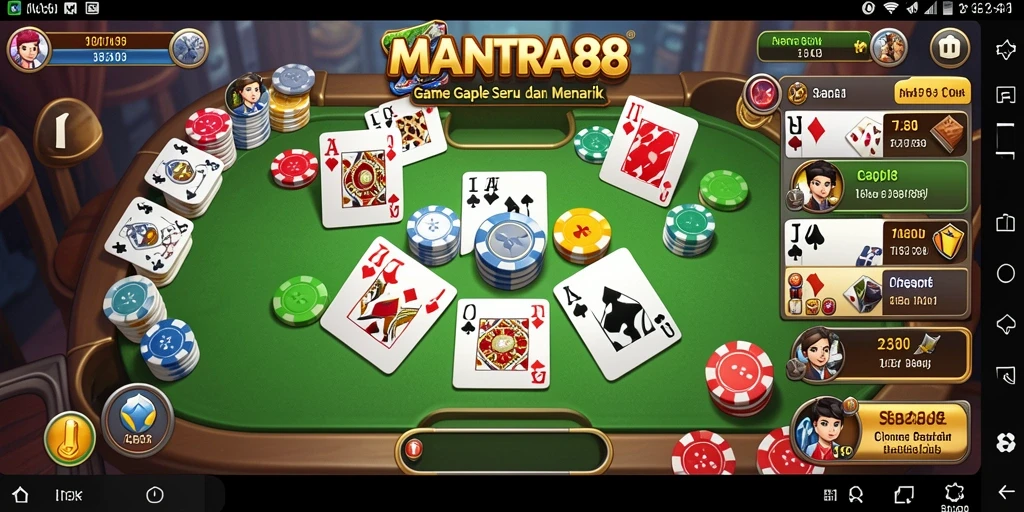 Screenshot gameplay seru MANTRA88 dalam permainan Gaple.