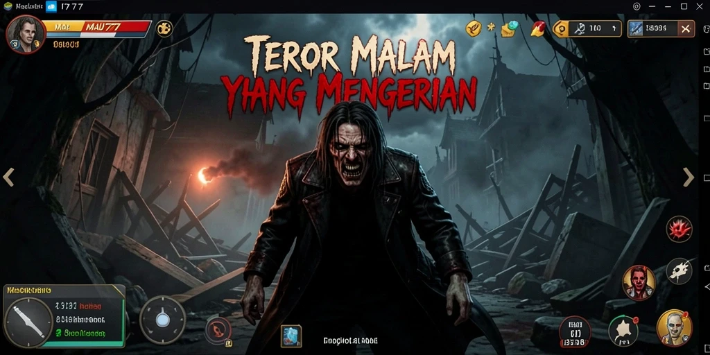 Screenshot gameplay MAU777 yang memperlihatkan suasana mencekam.