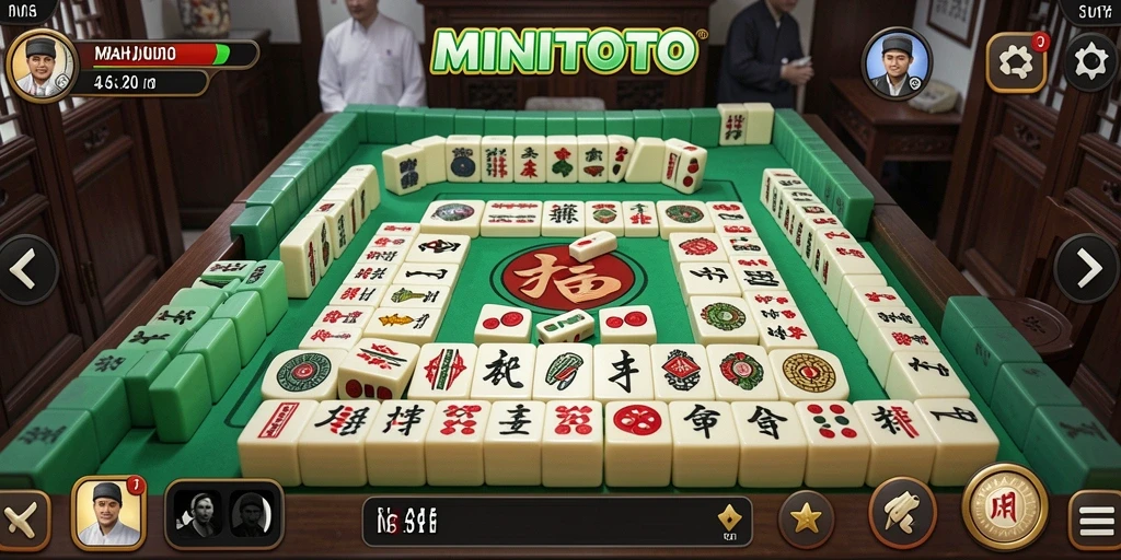 Screenshot game MINITOTO menampilkan gameplay Mahjong yang seru dan menantang.