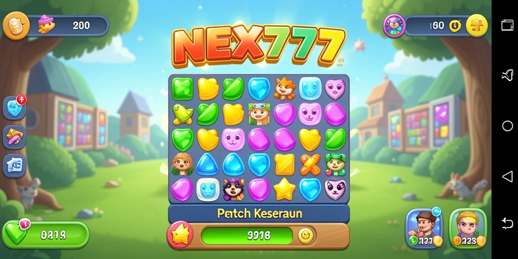 Tampilan gameplay NEX777 yang penuh warna dan seru.