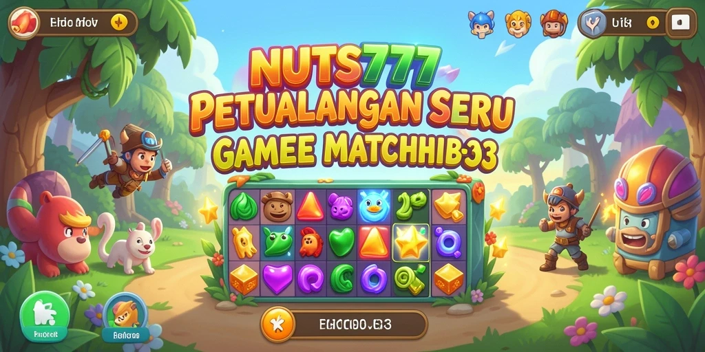 Tampilan gameplay seru NUTS777 dalam mencocokkan kacang.