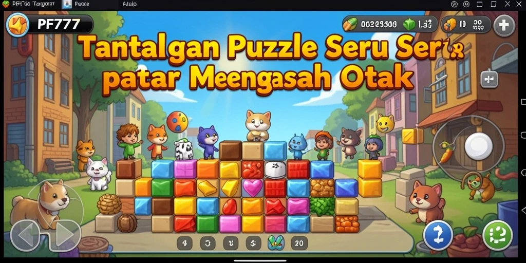 Tangkapan layar utama PF777 menampilkan gameplay puzzle yang menarik.