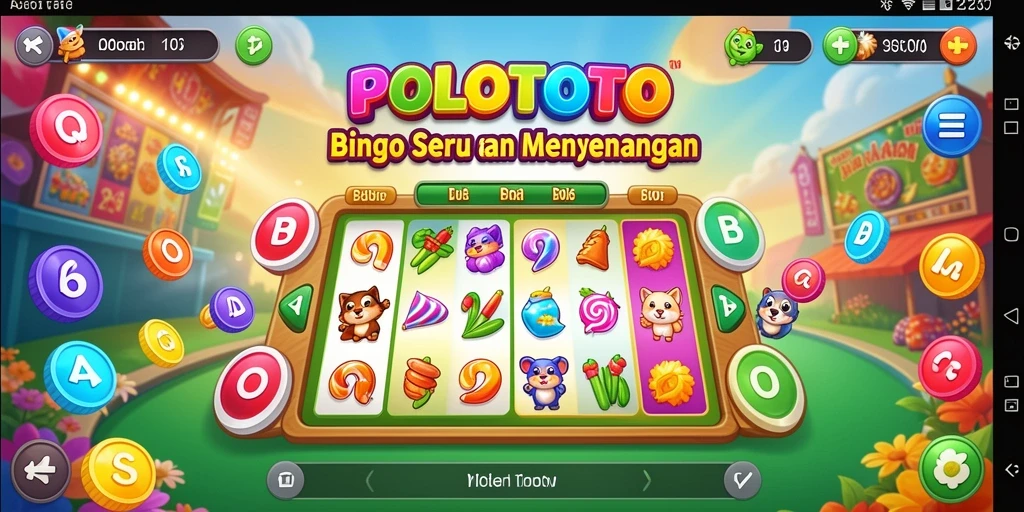 Screenshot POLOTOTO menampilkan gameplay seru Bingo yang interaktif.