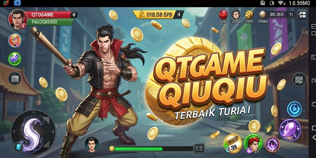 Screenshot QTGAME menampilkan aksi seru permainan QiuQiu.