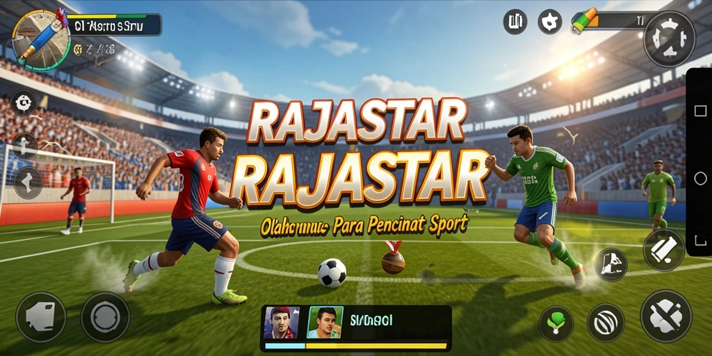 Tampilan gameplay seru dalam RAJASTAR dengan aksi olahraga yang mendebarkan.
