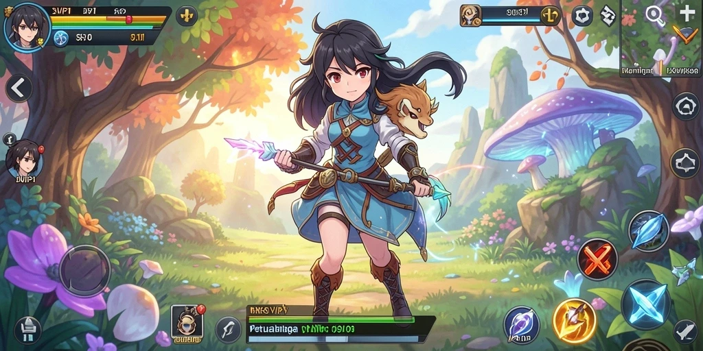 Tangkapan layar utama menampilkan aksi seru dari permainan Anime.