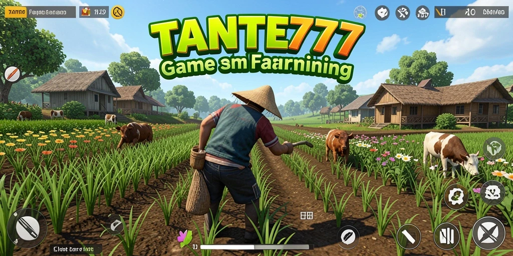 Tampilan gameplay TANTE777 yang memukau dalam mengelola kebun.