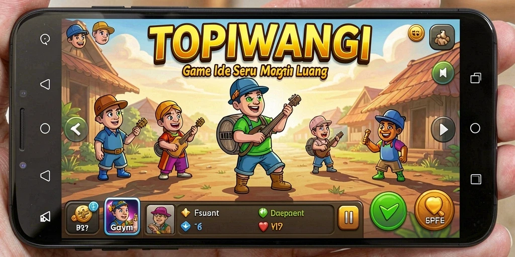Tampilan gameplay TOPIWANGI yang menarik dengan alur permainan yang menyenangkan.