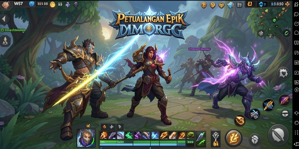 Tampilan gameplay memukau di dunia fantasi W67.