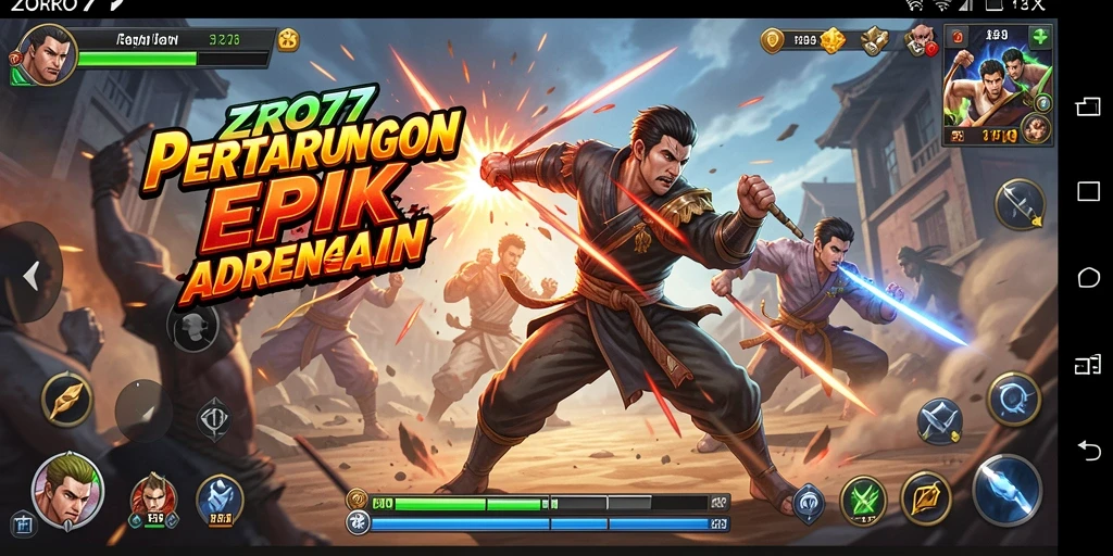 Tangkapan layar menunjukkan aksi intens dalam pertarungan ZORO77.